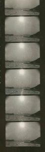 Image of Sun - midnight. Test strips of motion picture film - 12 frames